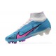 Nike Air Zoom Mercurial Superfly IX Elite FG High-top White Pink Blue Men Soccer Cleats 