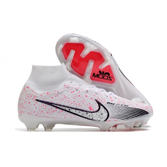 Nike Air Zoom Mercurial Superfly IX Elite FG High-top White Pink Women And Men Soccer Cleats