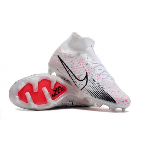 Nike Air Zoom Mercurial Superfly IX Elite FG High-top White Pink Women And Men Soccer Cleats 