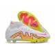 Nike Air Zoom Mercurial Superfly IX Elite FG High-top White Pink Yellow Women And Men Soccer Cleats 