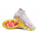 Nike Air Zoom Mercurial Superfly IX Elite FG High-top White Pink Yellow Women And Men Soccer Cleats