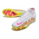 Nike Air Zoom Mercurial Superfly IX Elite FG High-top White Pink Yellow Women And Men Soccer Cleats