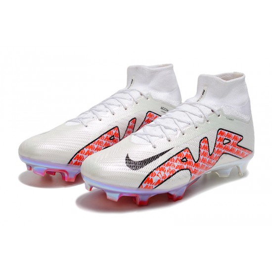 Nike Air Zoom Mercurial Superfly IX Elite FG High-top White Purple Pink Women And Men Soccer Cleats