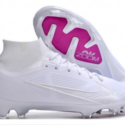 Nike Air Zoom Mercurial Superfly IX Elite FG High-top White Purple Women And Men Soccer Cleats 