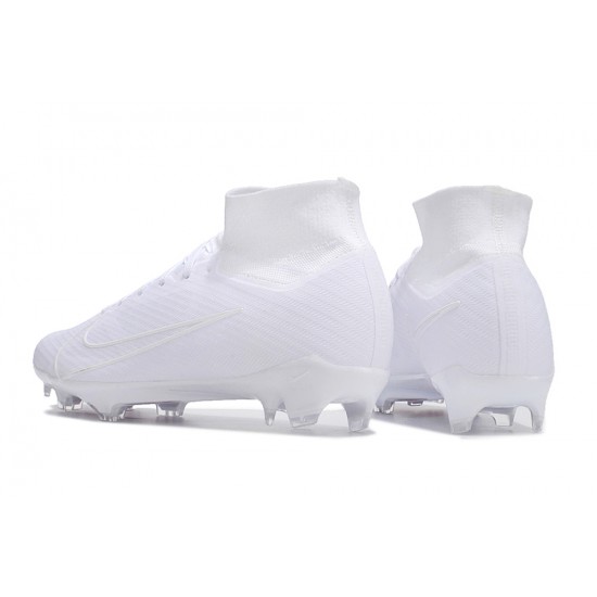 Nike Air Zoom Mercurial Superfly IX Elite FG High-top White Purple Women And Men Soccer Cleats