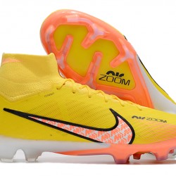 Nike Air Zoom Mercurial Superfly IX Elite FG High-top Yellow Orange Women And Men Soccer Cleats 