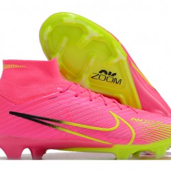 Nike Air Zoom Mercurial Superfly IX Elite FG High-top Yellow Pink Women And Men Soccer Cleats 