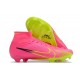 Nike Air Zoom Mercurial Superfly IX Elite FG High-top Yellow Pink Women And Men Soccer Cleats