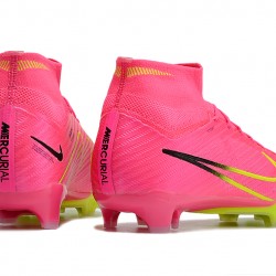 Nike Air Zoom Mercurial Superfly IX Elite FG High-top Yellow Pink Women And Men Soccer Cleats 