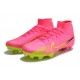 Nike Air Zoom Mercurial Superfly IX Elite FG High-top Yellow Pink Women And Men Soccer Cleats