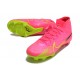 Nike Air Zoom Mercurial Superfly IX Elite FG High-top Yellow Pink Women And Men Soccer Cleats