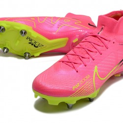 Nike Air Zoom Mercurial Superfly IX Elite SG High-top Pink Green Men Soccer Cleats 