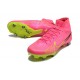 Nike Air Zoom Mercurial Superfly IX Elite SG High-top Pink Green Men Soccer Cleats