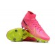 Nike Air Zoom Mercurial Superfly IX Elite SG High-top Pink Green Men Soccer Cleats