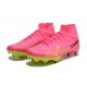 Nike Air Zoom Mercurial Superfly IX Elite SG High-top Pink Green Men Soccer Cleats