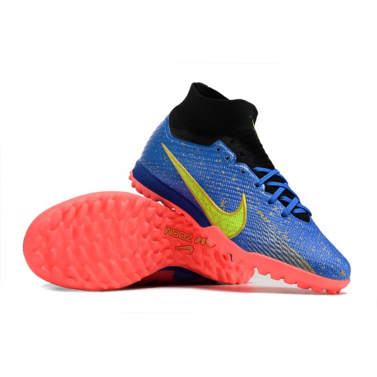 Nike Air Zoom Mercurial Superfly IX Elite TF High-top Black Blue Pink Women And Men Soccer Cleats