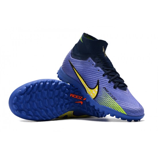 Nike Air Zoom Mercurial Superfly IX Elite TF High-top Black Blue Women And Men Soccer Cleats