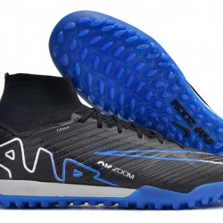 Nike Air Zoom Mercurial Superfly IX Elite TF High-top Black Dark Blue Women And Men Soccer Cleats 