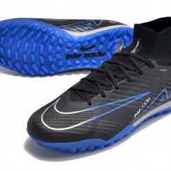 Nike Air Zoom Mercurial Superfly IX Elite TF High-top Black Dark Blue Women And Men Soccer Cleats 