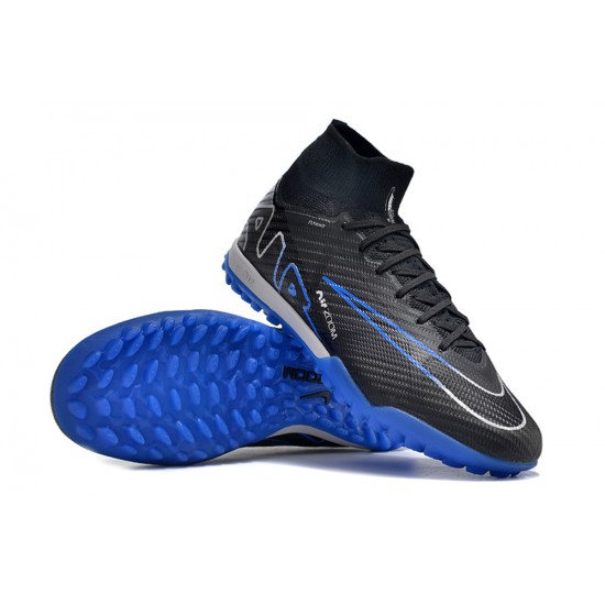 Nike Air Zoom Mercurial Superfly IX Elite TF High-top Black Dark Blue Women And Men Soccer Cleats