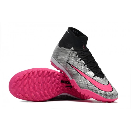 Nike Air Zoom Mercurial Superfly IX Elite TF High-top Black Grey Pink Women And Men Soccer Cleats 