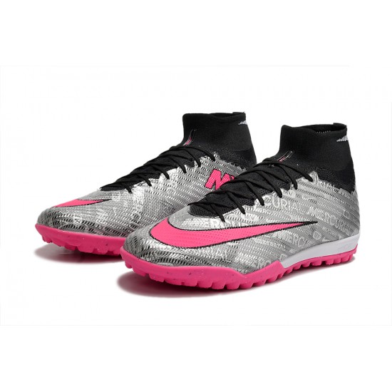 Nike Air Zoom Mercurial Superfly IX Elite TF High-top Black Grey Pink Women And Men Soccer Cleats 