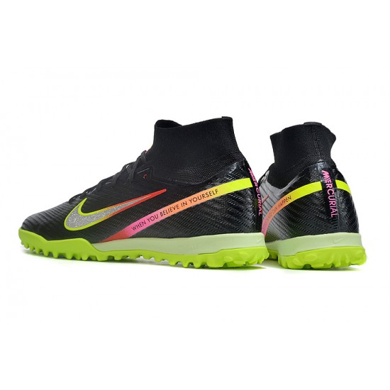 Nike Air Zoom Mercurial Superfly IX Elite TF High-top Black Multi Women And Men Soccer Cleats