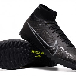 Nike Air Zoom Mercurial Superfly IX Elite TF High-top Black Women And Men Soccer Cleats 