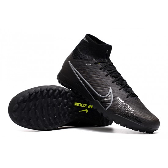 Nike Air Zoom Mercurial Superfly IX Elite TF High-top Black Women And Men Soccer Cleats