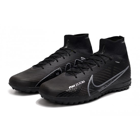 Nike Air Zoom Mercurial Superfly IX Elite TF High-top Black Women And Men Soccer Cleats