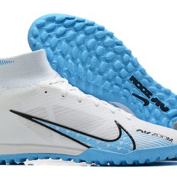 Nike Air Zoom Mercurial Superfly IX Elite TF High-top Blue White Men Soccer Cleats 