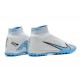 Nike Air Zoom Mercurial Superfly IX Elite TF High-top Blue White Men Soccer Cleats 