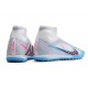 Nike Air Zoom Mercurial Superfly IX Elite TF High-top Blue White Purple Women And Men Soccer Cleats