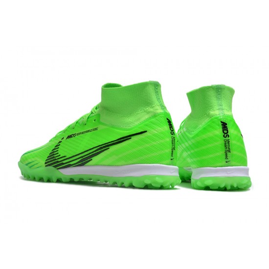 Nike Air Zoom Mercurial Superfly IX Elite TF High-top Green Black Women And Men Soccer Cleats