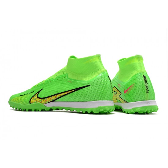 Nike Air Zoom Mercurial Superfly IX Elite TF High-top Green Women And Men Soccer Cleats