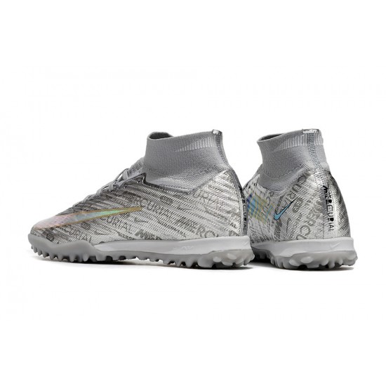 Nike Air Zoom Mercurial Superfly IX Elite TF High-top Grey Women And Men Soccer Cleats