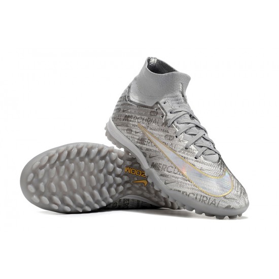Nike Air Zoom Mercurial Superfly IX Elite TF High-top Grey Women And Men Soccer Cleats