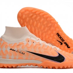 Nike Air Zoom Mercurial Superfly IX Elite TF High-top Khaki Orange Women And Men Soccer Cleats 