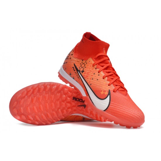 Nike Air Zoom Mercurial Superfly IX Elite TF High-top Orange Red Women And Men Soccer Cleats