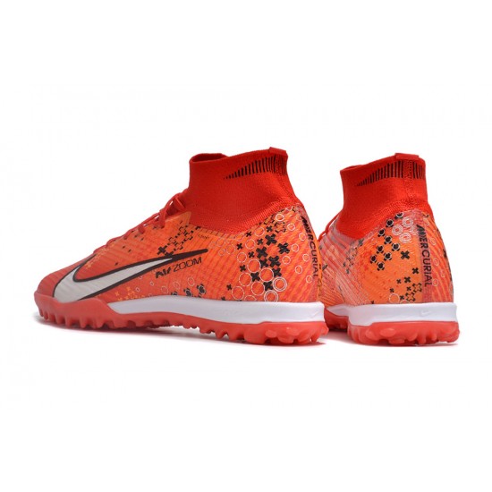 Nike Air Zoom Mercurial Superfly IX Elite TF High-top Orange Red Women And Men Soccer Cleats