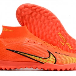 Nike Air Zoom Mercurial Superfly IX Elite TF High-top Orange Women And Men Soccer Cleats 