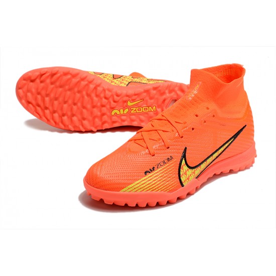 Nike Air Zoom Mercurial Superfly IX Elite TF High-top Orange Women And Men Soccer Cleats