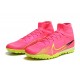 Nike Air Zoom Mercurial Superfly IX Elite TF High-top Pink Yellow Women And Men Soccer Cleats