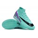 Nike Air Zoom Mercurial Superfly IX Elite TF High-top Purple Turqoise Women And Men Soccer Cleats