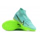 Nike Air Zoom Mercurial Superfly IX Elite TF High-top Turqoise Green Women And Men Soccer Cleats