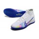 Nike Air Zoom Mercurial Superfly IX Elite TF High-top White Blue Women And Men Soccer Cleats 