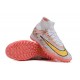 Nike Air Zoom Mercurial Superfly IX Elite TF High-top White Orange Yellow Women And Men Soccer Cleats