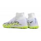 Nike Air Zoom Mercurial Superfly IX Elite TF High-top Yellow White Women And Men Soccer Cleats