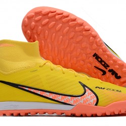 Nike Air Zoom Mercurial Superfly IX Elite TF High-top Yellow Women And Men Soccer Cleats 