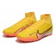 Nike Air Zoom Mercurial Superfly IX Elite TF High-top Yellow Women And Men Soccer Cleats